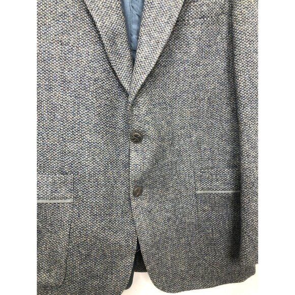 Haymarket Shetland Tip Top British Wool Men's 38 Blazer Tweed Blue Gray - Picture 2 of 7